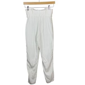 Tularosa White Super High Waist Paper Bag Pleated Pants Size XS